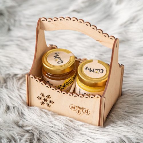 Подарунковий набір з медом «Медовий кошик» №8
